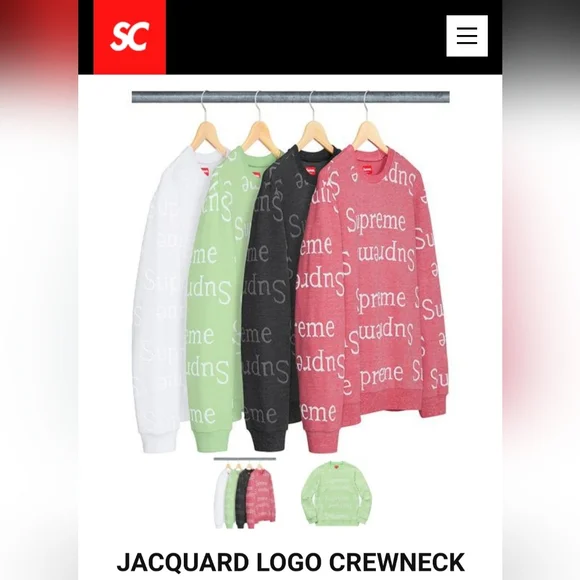 Supreme Jacquard Logo Crewneck *SS18*